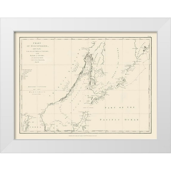 Robinson 24x19 White Modern Wood Framed Museum Art Print Titled - Asia China Tartary Seas Discoveries - Robinson