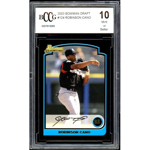 Robinson Cano Rookie Card 2003 Bowman Draft #124 BGS BCCG 10