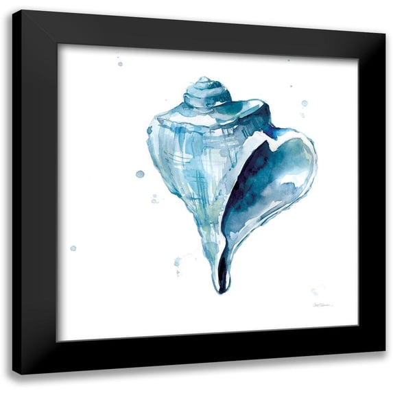 Robinson, Carol 12x12 Black Modern Framed Museum Art Print Titled - Blue Shell Calm
