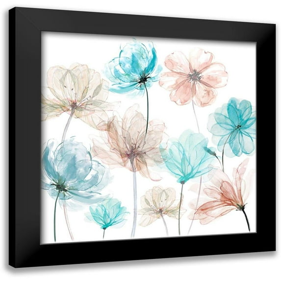 Robinson, Carol 12x12 Black Modern Framed Museum Art Print Titled - Blush and Blue