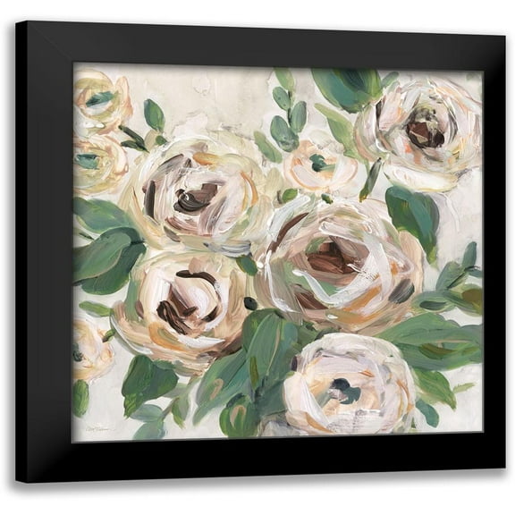 Robinson, Carol 12x12 Black Modern Framed Museum Art Print Titled - Bright Floral Depth