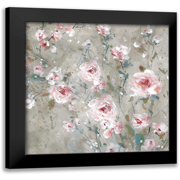 Robinson, Carol 12x12 Black Modern Framed Museum Art Print Titled - Delicate Pink Blossoms II