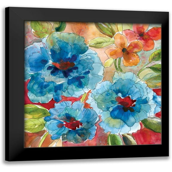 Robinson, Carol 12x12 Black Modern Framed Museum Art Print Titled - Garden Party II
