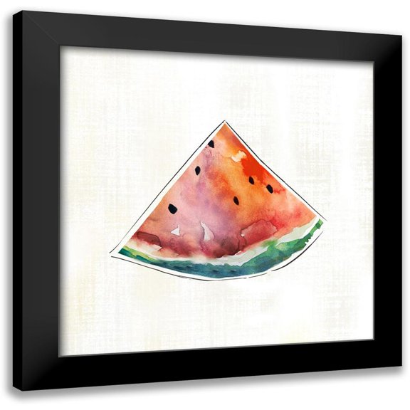 Robinson, Carol 12x12 Black Modern Framed Museum Art Print Titled - Happy Melon
