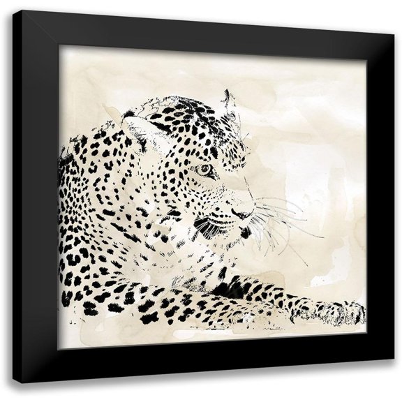 Robinson, Carol 12x12 Black Modern Framed Museum Art Print Titled - Leopard Spots I