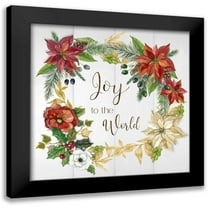 Robinson, Carol 12x12 Black Modern Framed Museum Art Print Titled - Poinsettia Joy