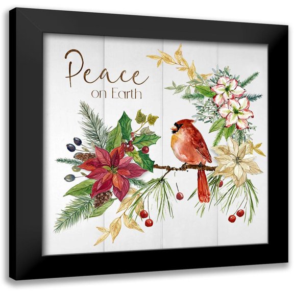 Robinson, Carol 12x12 Black Modern Framed Museum Art Print Titled - Poinsettia Peace