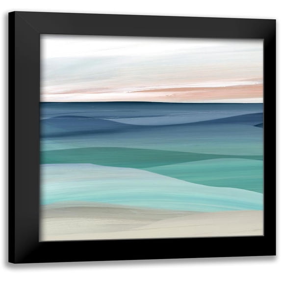 Robinson, Carol 12x12 Black Modern Framed Museum Art Print Titled - Shifting Seaside I
