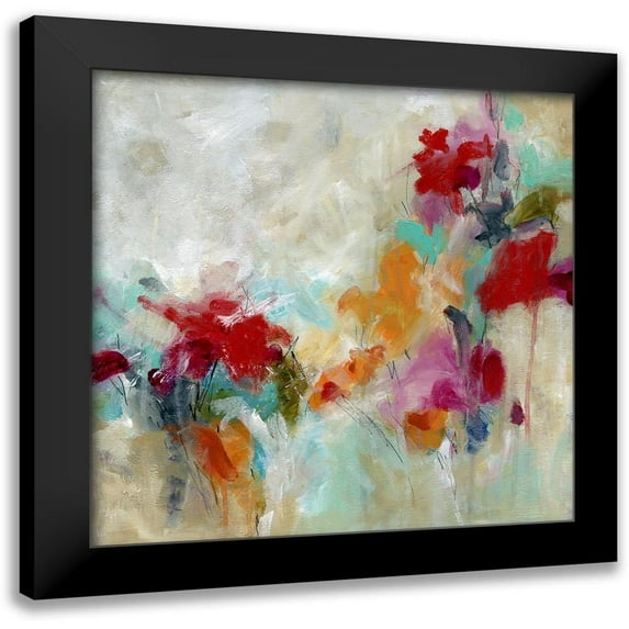 Robinson, Carol 12x12 Black Modern Framed Museum Art Print Titled - Spectrum Floral