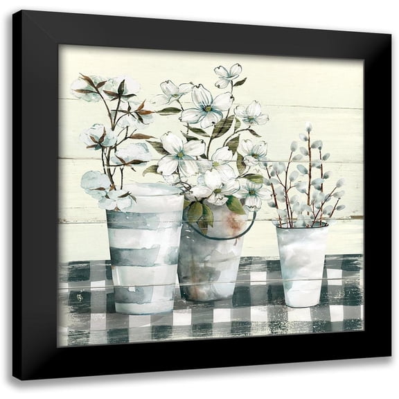 Robinson, Carol 12x12 Black Modern Framed Museum Art Print Titled - Spring Gingham I