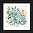 thumbnail image 1 of Robinson, Carol 12x12 Black Ornate Wood Framed with Double Matting Museum Art Print Titled - Aqua Garden, 1 of 4