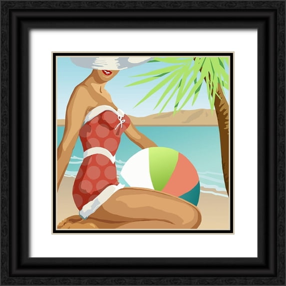Robinson, Carol 12x12 Black Ornate Wood Framed with Double Matting Museum Art Print Titled - Beach Beauty I