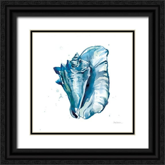 Robinson, Carol 12x12 Black Ornate Wood Framed with Double Matting Museum Art Print Titled - Blue Shell Relax