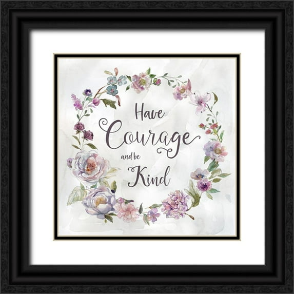 Robinson, Carol 12x12 Black Ornate Wood Framed with Double Matting Museum Art Print Titled - Cottage Floral Kind