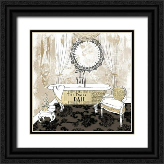 Robinson, Carol 12x12 Black Ornate Wood Framed with Double Matting Museum Art Print Titled - Daily Bath