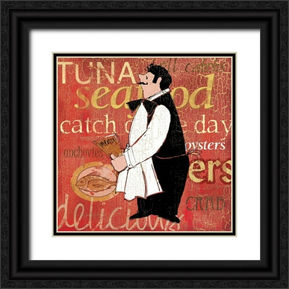 Robinson, Carol 12x12 Black Ornate Wood Framed with Double Matting Museum Art Print Titled - Fresh Seafood