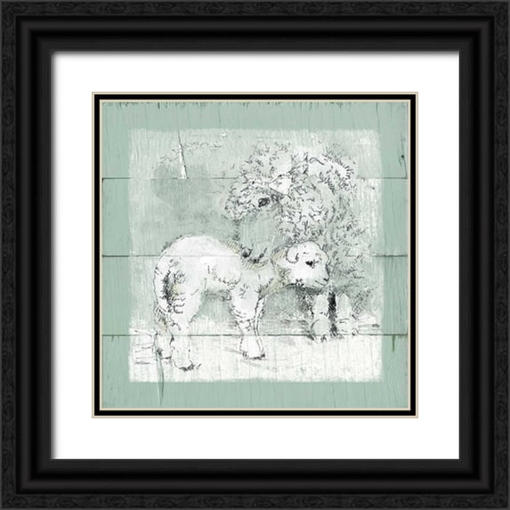 Robinson, Carol 12x12 Black Ornate Wood Framed with Double Matting Museum Art Print Titled - Gentle Lamb II