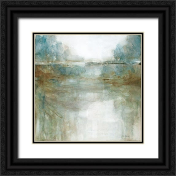 Robinson, Carol 12x12 Black Ornate Wood Framed with Double Matting Museum Art Print Titled - Lights Echo I