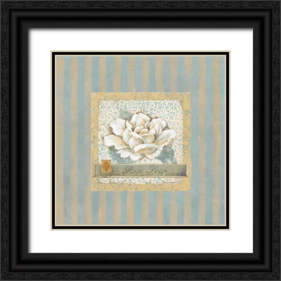 Robinson, Carol 12x12 Black Ornate Wood Framed with Double Matting Museum Art Print Titled - Rose Soap