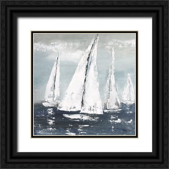 Robinson, Carol 12x12 Black Ornate Wood Framed with Double Matting Museum Art Print Titled - Salty Air Breeze