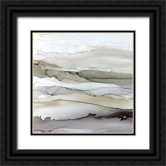 Robinson, Carol 12x12 Black Ornate Wood Framed with Double Matting Museum Art Print Titled - Shifting Currents I