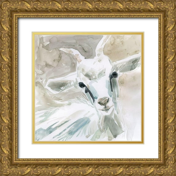Robinson, Carol 12x12 Gold Ornate Wood Framed with Double Matting Museum Art Print Titled - Bill E. Goat
