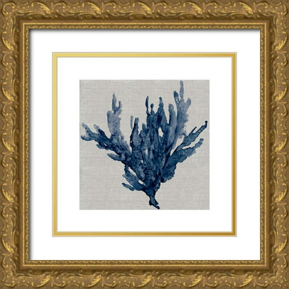 Robinson, Carol 12x12 Gold Ornate Wood Framed with Double Matting Museum Art Print Titled - Linen Sea Coral I