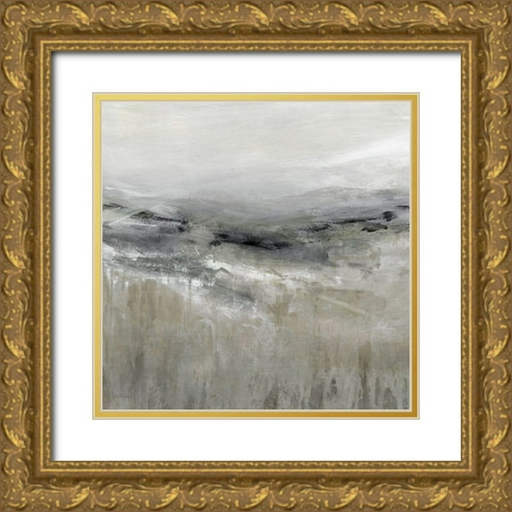 Robinson, Carol 12x12 Gold Ornate Wood Framed with Double Matting Museum Art Print Titled - Pale Grasses I