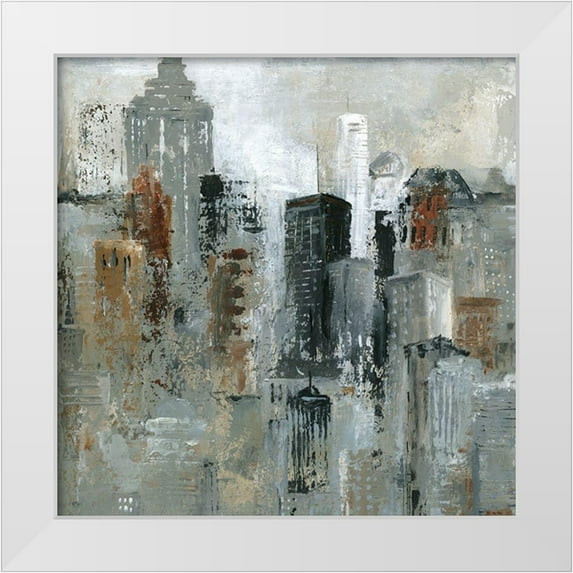 Robinson, Carol 12x12 White Modern Wood Framed Museum Art Print Titled - Lights of the City