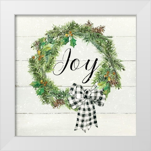 Robinson, Carol 12x12 White Modern Wood Framed Museum Art Print Titled - Wreath Joy