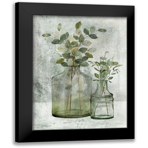 Robinson, Carol 12x14 Black Modern Framed Museum Art Print Titled - Simply Green I