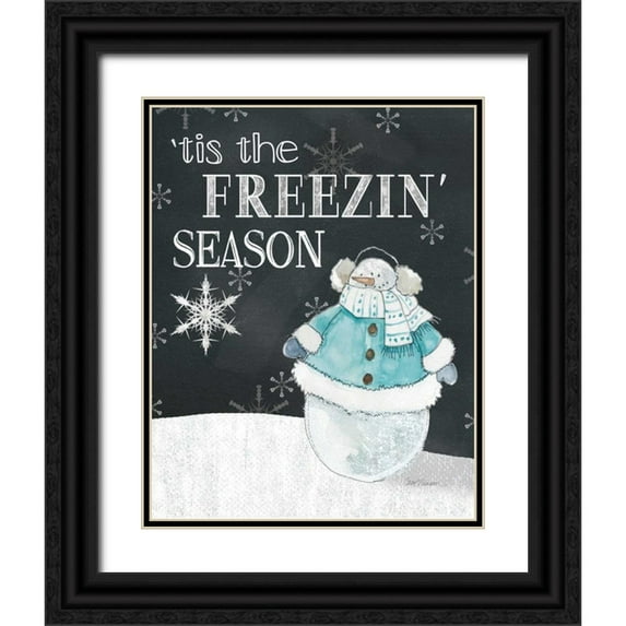 Robinson, Carol 12x14 Black Ornate Wood Framed with Double Matting Museum Art Print Titled - Tis The Freezin