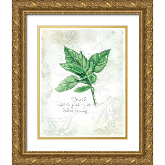 Robinson, Carol 12x14 Gold Ornate Wood Framed with Double Matting Museum Art Print Titled - Fresh Basil
