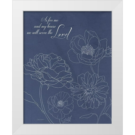 Robinson, Carol 12x14 White Modern Wood Framed Museum Art Print Titled - Serve the Lord Floral Sketch