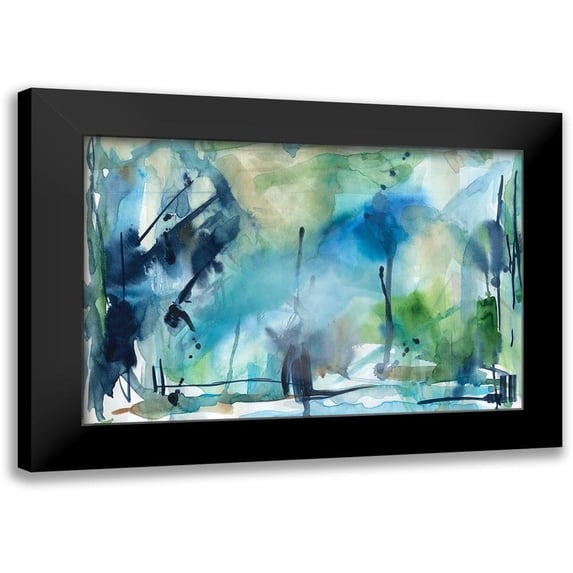 Carol Robinson 14x11 Black Modern Wood Framed Wall Art Titled - Rain in the Country