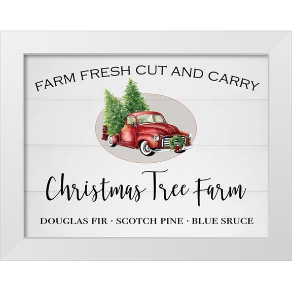 Robinson, Carol 14x12 White Modern Wood Framed Museum Art Print Titled - Christmas Tree Farm