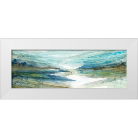 Robinson, Carol 14x7 White Modern Wood Framed Museum Art Print Titled - Spring Reflection II