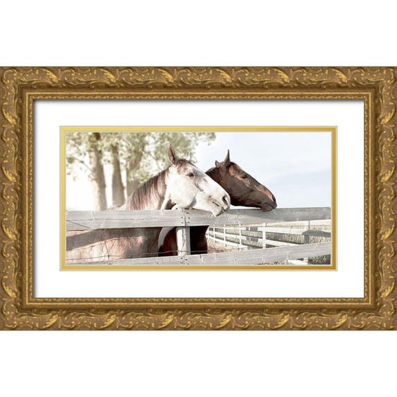Robinson, Carol 14x9 Gold Ornate Wood Framed with Double Matting Museum Art Print Titled - Friendly Visit