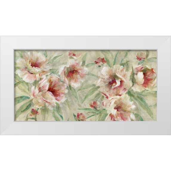 Robinson, Carol 14x9 White Modern Wood Framed Museum Art Print Titled - Peony Pleasure