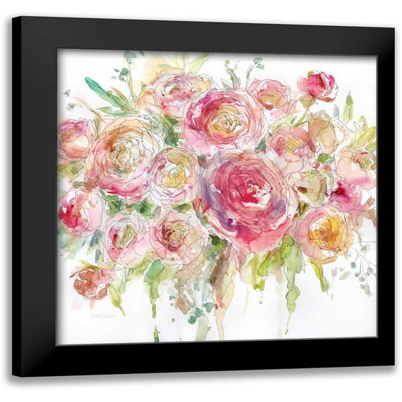 Robinson, Carol 15x15 Black Modern Framed Museum Art Print Titled - Graceful Bouquet