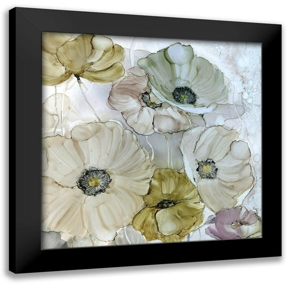Robinson, Carol 15x15 Black Modern Framed Museum Art Print Titled - Iridescent Poppies