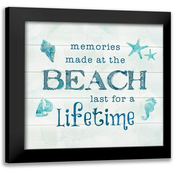 Robinson, Carol 15x15 Black Modern Framed Museum Art Print Titled - Lifetime Beach Memories