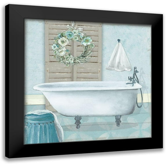 Robinson, Carol 15x15 Black Modern Framed Museum Art Print Titled - Teal Bath II
