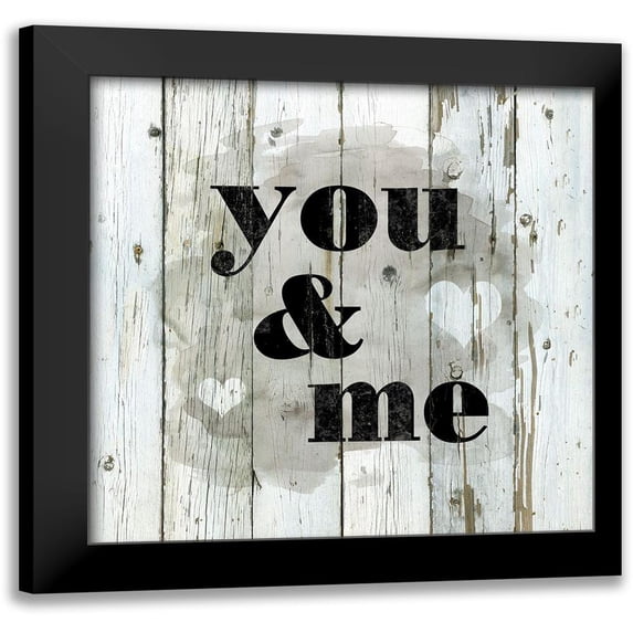 Robinson, Carol 15x15 Black Modern Framed Museum Art Print Titled - Wood Stencil You and Me
