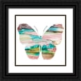 thumbnail image 1 of Robinson, Carol 15x15 Black Ornate Wood Framed with Double Matting Museum Art Print Titled - Butterfly and Marble I, 1 of 4