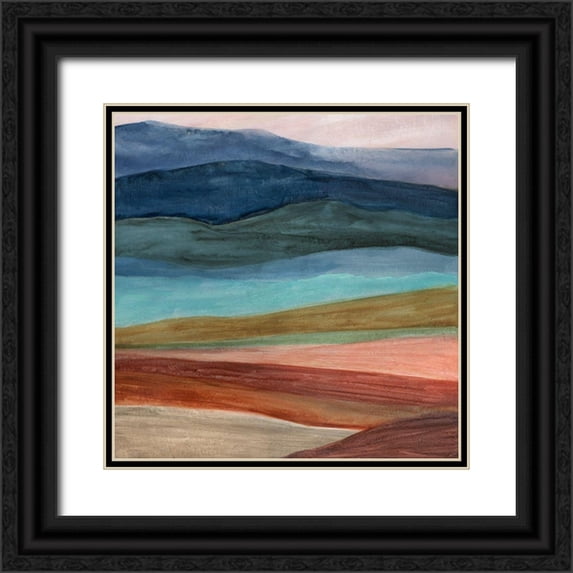 Robinson, Carol 15x15 Black Ornate Wood Framed with Double Matting Museum Art Print Titled - Desert Layers