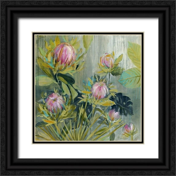 Robinson, Carol 15x15 Black Ornate Wood Framed with Double Matting Museum Art Print Titled - Protea Catching