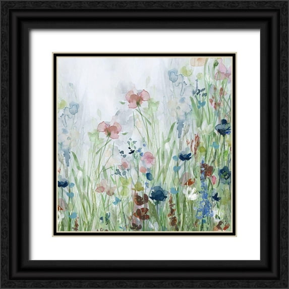 Robinson, Carol 15x15 Black Ornate Wood Framed with Double Matting Museum Art Print Titled - Wildflower Meadow II