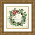 thumbnail image 1 of Robinson, Carol 15x15 Gold Ornate Wood Framed with Double Matting Museum Art Print Titled - Holiday Wreath, 1 of 4