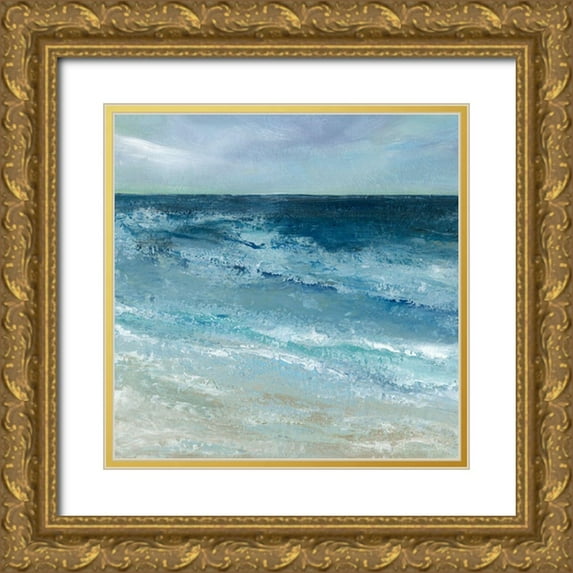 Robinson, Carol 15x15 Gold Ornate Wood Framed with Double Matting Museum Art Print Titled - Shore Tempest